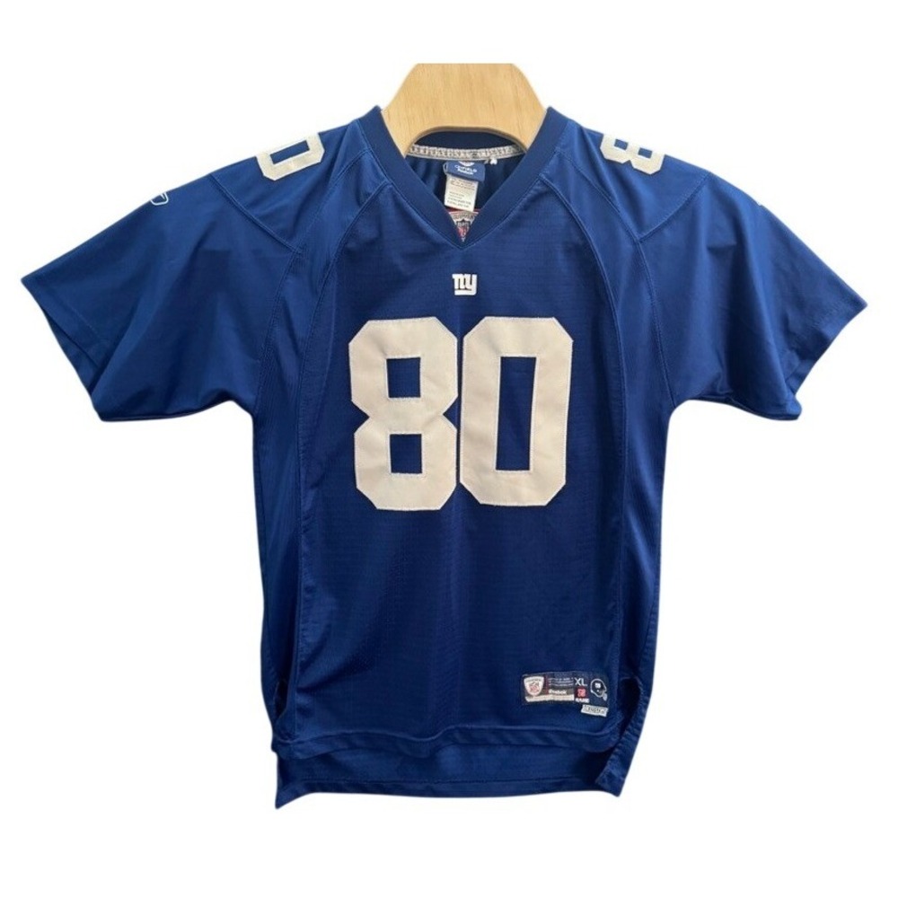 Reebok NFL New York Giants Jeremy Shockey 80 Jersey Blue Youth XL 18-20